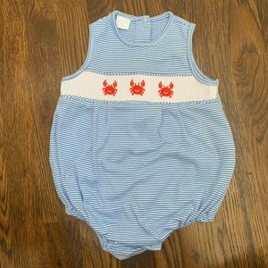 Smocked!  Never worn!!!  Crabs!  6mo